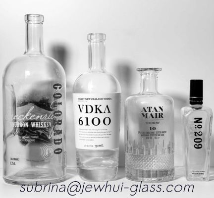 주문 유리 마개 ISO14001과 0.75L 데킬라 유리병이 금빛이어서 인쇄합니다 online manufacture