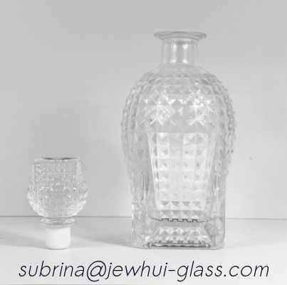 주문 Super Flint Diamond Cut Glass Decanter ,  XO, brandy ,  Vodka Liquor Gin Rum Tequila Whisky Brandy Spirit Glass Bottle With Solid Glass Stoppers online manufacture