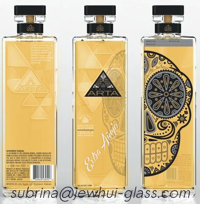 좋은 가격 엑스트라 에네호, 레포사도, 실버 데킬라 유리병, 슈퍼 플린트 유리병, 유리 마개 포함 온라인으로