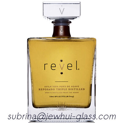 좋은 가격 엑스트라 에네호, 레포사도, 실버 데킬라 유리병, 슈퍼 플린트 유리병, 유리 마개 포함 온라인으로