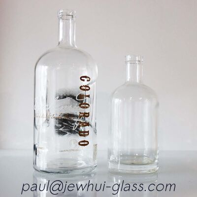 품질  375ml Large Alcohol Bottle Clear Glass Bottles For Liquor Bourbon 공장