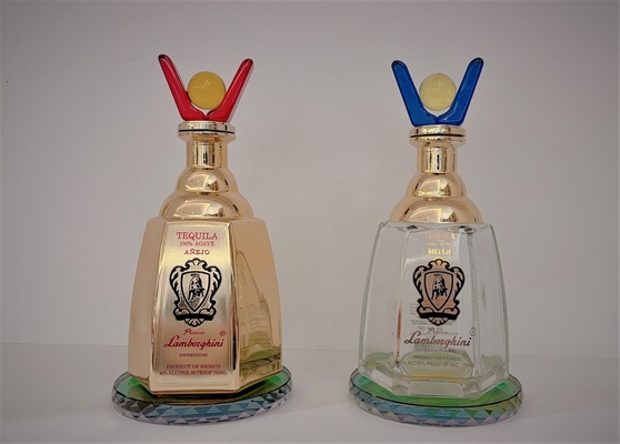 좋은 가격 금빛인 장식적 독주 보틀 /는 750 밀리람베르트 글라스 Bottle/ 크리스탈 방해물을 서리로 뒤덮었습니다 온라인으로
