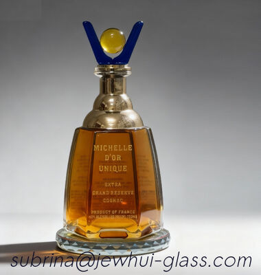 좋은 가격 알만 보드카 브랜디 유리병 라운드 모양이 형성된 술 병 1000ML 온라인으로